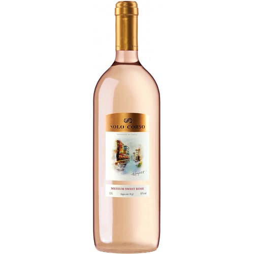 Вино Solo Corso Rose, рожеве напівсолодке, 1.5л 10% (DIS8011510024969)