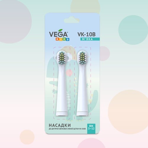 Насадки Vega Kids VK-10B для детской зубной щетки VK-500B бирюзовые