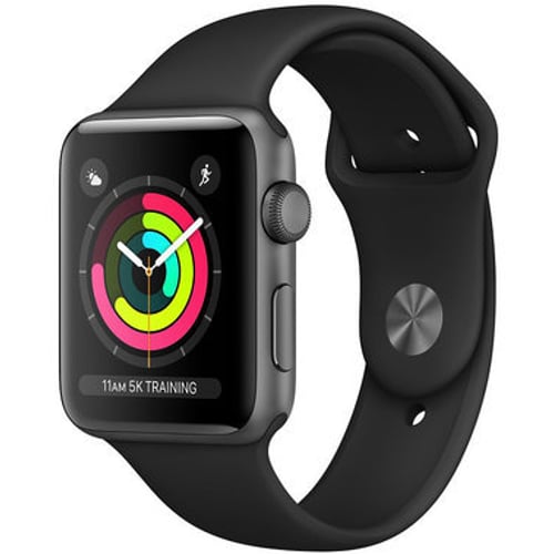 Apple Watch Series 3 42mm GPS Space Gray Aluminum Case with Black Sport Band (MTF32) (MTF32FS/A) UA