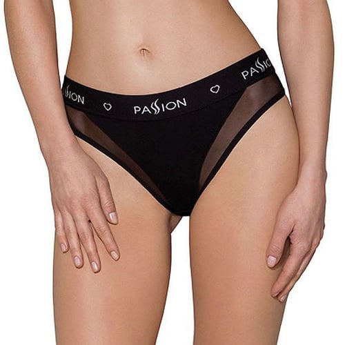 Трусики с прозрачной вставкой Passion PS002 PANTIES black, size XL