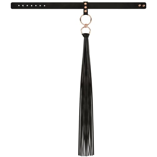 Нашийник з флоггером Rosy Gold Collar with Flogger Black: Для кого Унисекс