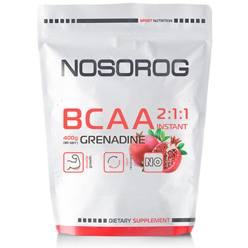 Аминокислота для спорта Nosorog Nutrition BCAA 2:1:1 400 g /72 servings/ Grenadine