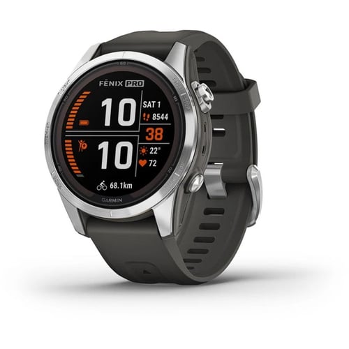 Смарт-годинник Garmin Fenix 7S Pro Solar Silver with Graphite Band (010-02776-01)