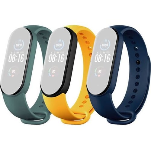 Набір ремінців Xiaomi Original Strap Navy Blue/Yellow/Mint Green 3шт (BHR4640GL) for Xiaomi Mi Smart Band 5/6