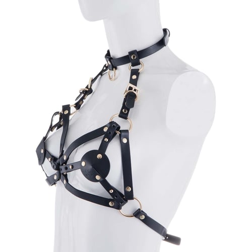 Портупея на груди LOCKINK Sevanda Queen Chest Harness with Removable Bra: Матеріал Натуральная кожа