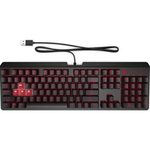 Клавиатура HP OMEN Encoder LED 104key Cherry MX Red USB Black (6YW76AA)