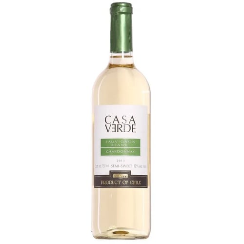 Вино Casa Verde Sauvignon Blanc/Chardonnay, белое полусладкое, 0.75л 12% (DIS7808765712526)