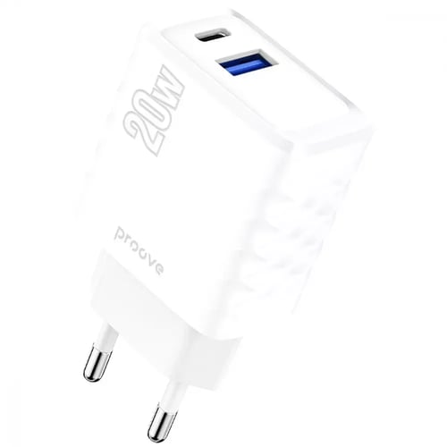 Зарядное устройство Proove Wall Charger USB+USB-C Speed Surge 20W White (WCSS20120002)