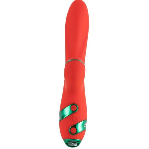 Вібратор-кролик із флогером LOCKINK Sevanda Whip Vibrating Massage Wand - Red & Green фото 7