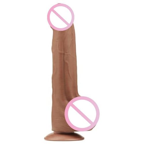 Фалоімітатор LoveToy Sliding-Skin Dual Layer Dong 11.5" Brown