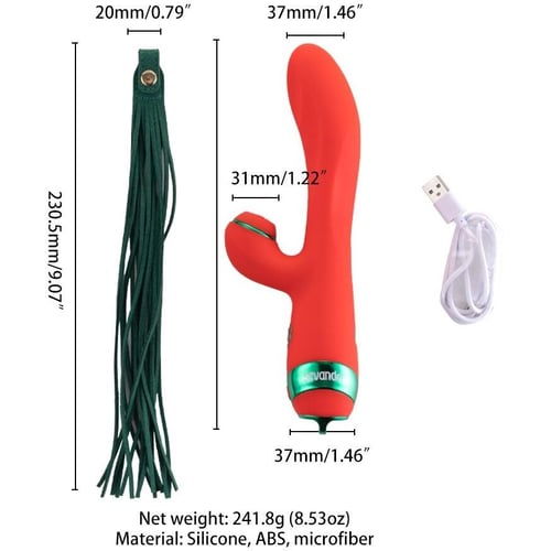 Вібратор-кролик із флогером LOCKINK Sevanda Whip Vibrating Massage Wand - Red & Green: Тип управління Кнопочное