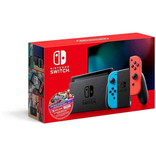 Игровая приставка Nintendo Switch OLED with Neon Blue and Neon Red Joy-Con Mario Kart 8 Deluxe Bundle