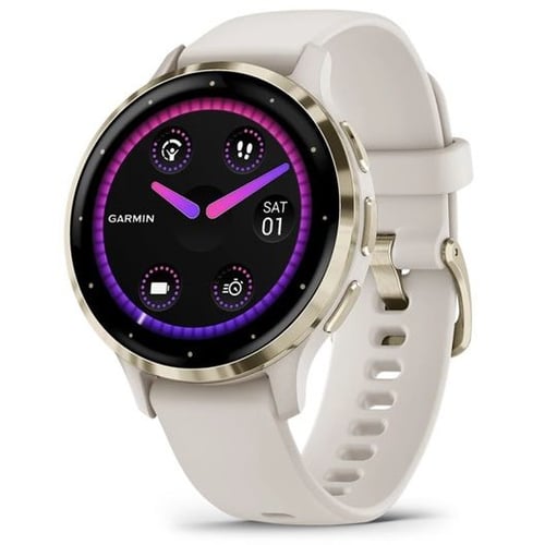 Смарт-годинник Garmin Venu 3S Soft Gold Stainless Steel Bezel with Ivory Case and Silicone Band (010-02785-04)