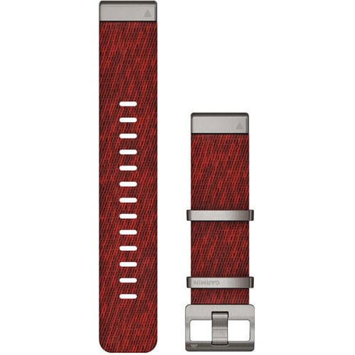 Garmin QuickFit 22mm Watch Bands Jacquard-weave Nylon Strap – Red (010-12738-22)