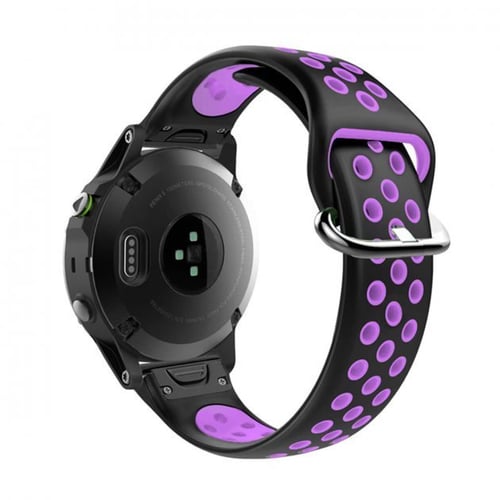 Garmin QuickFit 22 Nike-Style Silicone Band Black/Purple (QF22-NSSB-BKPU)