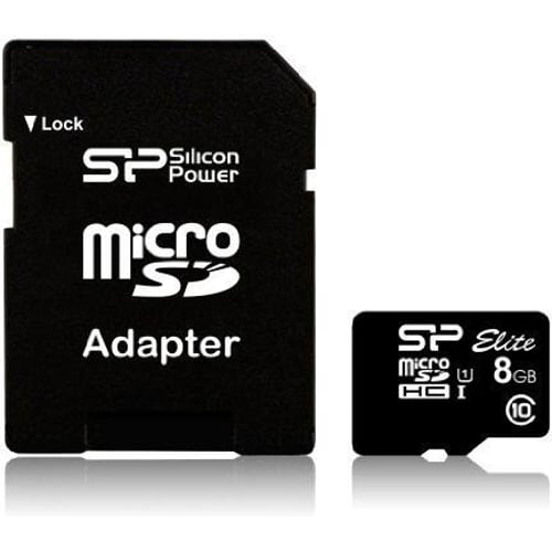 Карта памяти Silicon Power 8GB microSDHC Class 10 UHS-I U1 Elite + adapter (SP008GBSTHBU1V10SP)