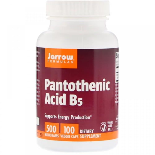 Jarrow Formulas Pantothenic Acid B5 500 mg 100 Caps Пантотеновакислота, вітамін В5