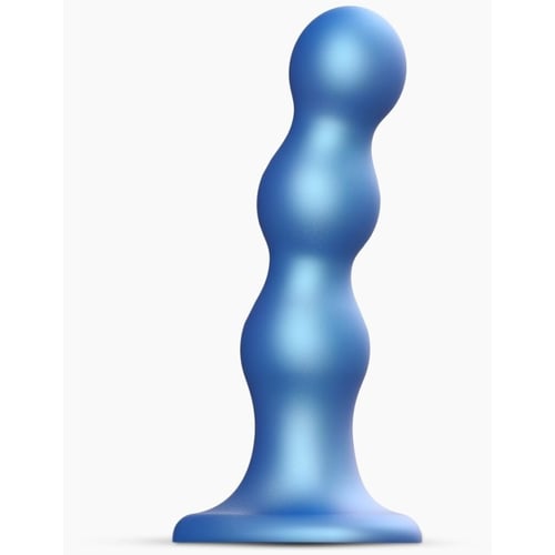 Насадка для страпону Strap-On-Me Dildo Plug Balls Blue Metallic XXL