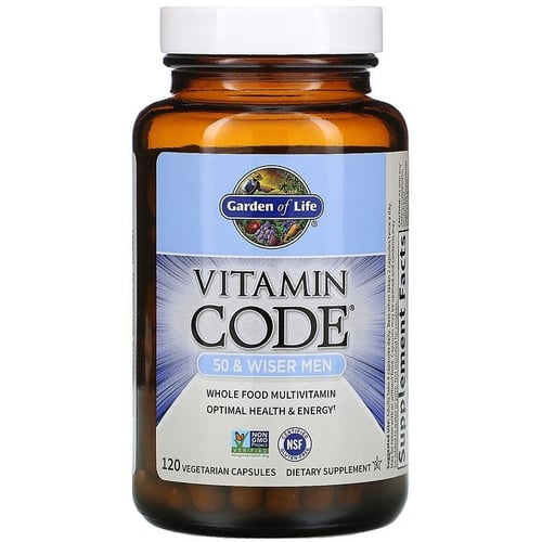 Garden of Life Vitamin Code Мужские мультивитамины 50+ 120 вегетарианских капсул