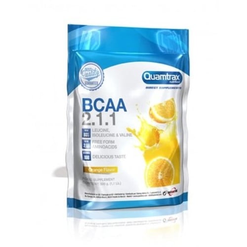 Амінокислота для спорту Quamtrax BCAA 2.1.1 + Glutamine Powder 500 g / 100 servings / Orange