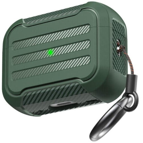 Чохол для навушників AhaStyle Rugged Protective with strap Midnight Green (X003KE4A7N) for AirPods Pro 2