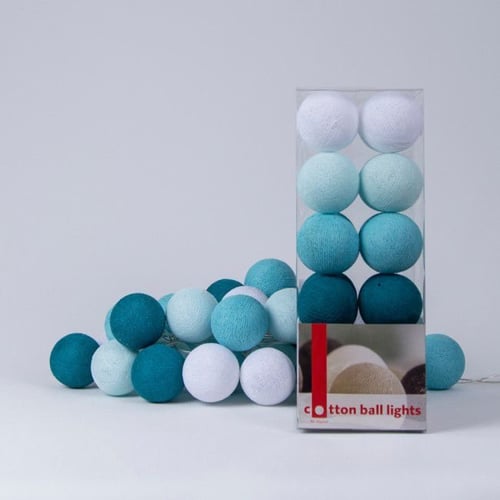 Гірлянда Cotton ball lights на 35 куль 5,5м, Aqua