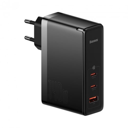 Зарядное устройство Baseus Wall Charger GaN5 Pro 2xUSB-C+USB 140W with USB-C Cable Black (CCGP100201)