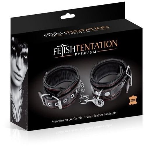 Наручники Fetish Tentation Premium Patent leather handcuffs: Цвет черный