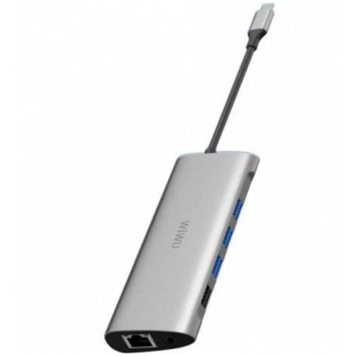 Адаптер WIWU Adapter Alpha A11 USB-C to USB-C+3xUSB3.0+USB2.0+SD+VGA+HDMI+RJ45+3.5mm Grey