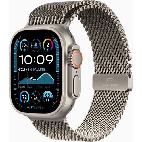 Apple Watch Ultra 2 GPS + Cellular 49mm Natural Titanium Case with Natural Titanium Milanese Loop - Large (MX5T3)