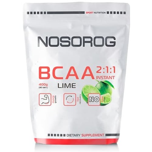 Аминокислота для спорта Nosorog Nutrition BCAA 2:1:1 400 g /72 servings/ Lime