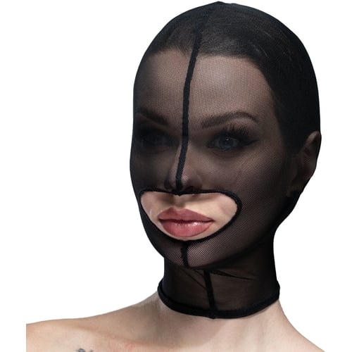 Маска сітка з відкритим ротом Feral Feelings - Hood Mask Black