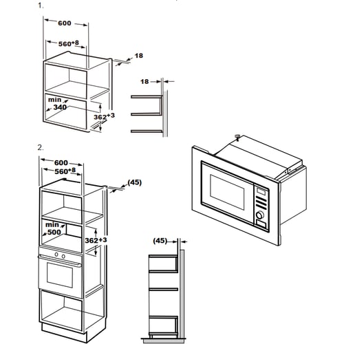 Встраиваемая микроволновая печь Interline MWA 520 SSA BA