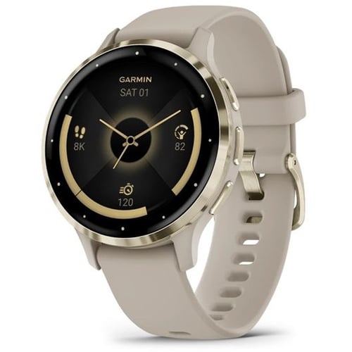 Смарт-часы Garmin Venu 3S Soft Gold Stainless Steel Bezel with French Grey Case and Silicone Band (010-02785-02)