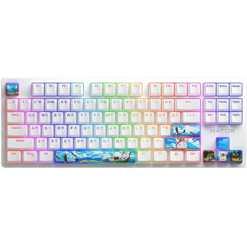 Клавиатура Hator Rockfall 2 Mecha TKL Authentic Edition Aurum Milky Way Silent USB Fighting Cats (HTK-532)