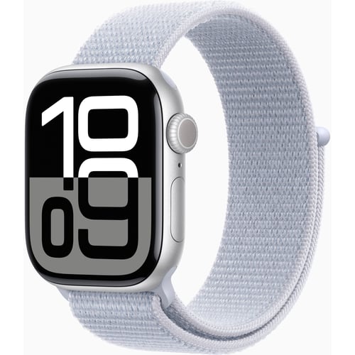 Apple Watch Series 10 42mm GPS Silver Aluminium Case with Blue Cloud Sport Loop (MWWD3)