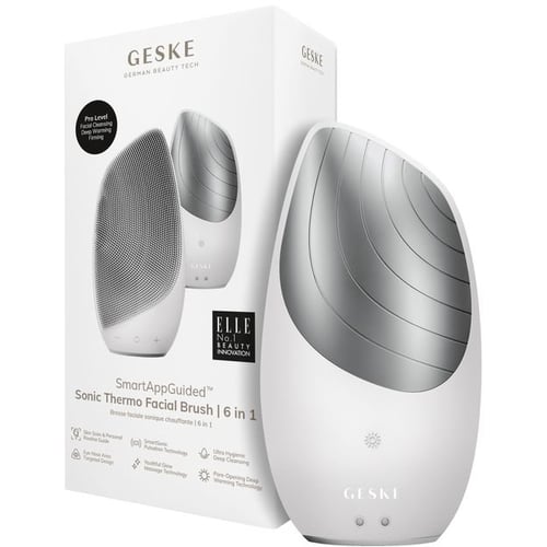 Звуковая термо щетка для лица GESKE Sonic Thermo Facial Brush 6 в 1 White (GK000007WH01)