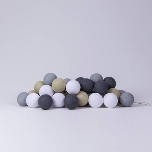 Гирлянда Cotton ball lights на 10 шаров 2,7м, Sand Grey