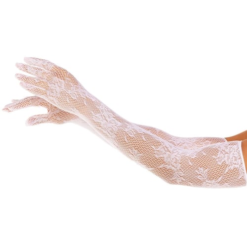 Перчатки Leg Avenue Lace Opera Length Gloves White