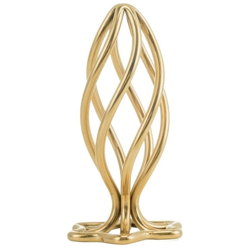 Анальний затор LOCKINK Sevanda Hollow Spiral Golden Metal Anal Plug - L size