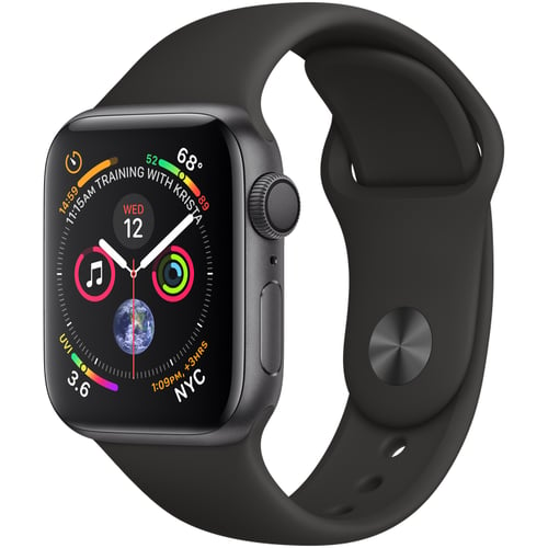 Apple Watch Series 4 40mm GPS Space Gray Aluminum Case with Black Sport Band (MU662)