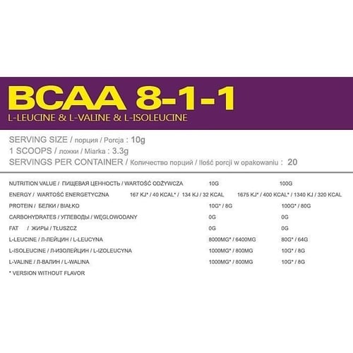 Амінокислота для спорту OstroVit BCAA 8-1-1 200 г / 40 servings / Lemon