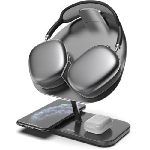 Зарядний пристрій WIWU Wireless Charger Hubble Stand M15 15W Gray для Apple iPhone, Apple AirPods and Apple AirPods Max