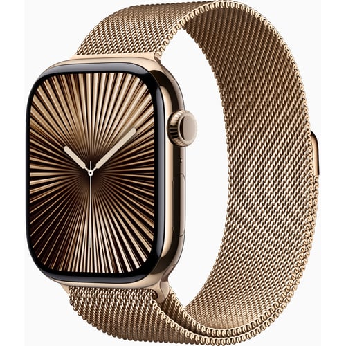 Apple Watch Series 10 46mm GPS+LTE Gold Titanium Case with Gold Milanese Loop