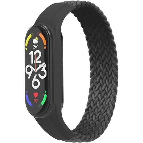 Fashion Braided Solo Loop (M) Charcoal for Xiaomi Mi Band 7/6/5/4