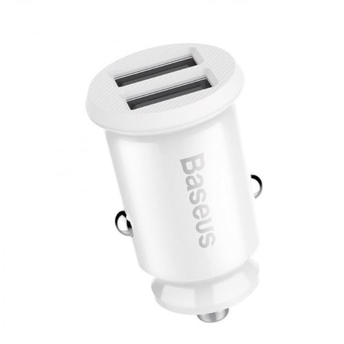 Зарядное устройство Baseus USB Car Charger 2xUSB Grain Mini 3.1A White (CCALL-ML02)