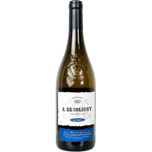 Вино A. De Coligny White Dry, белое сухое, 0.75л 11% (WHS3760010297384)