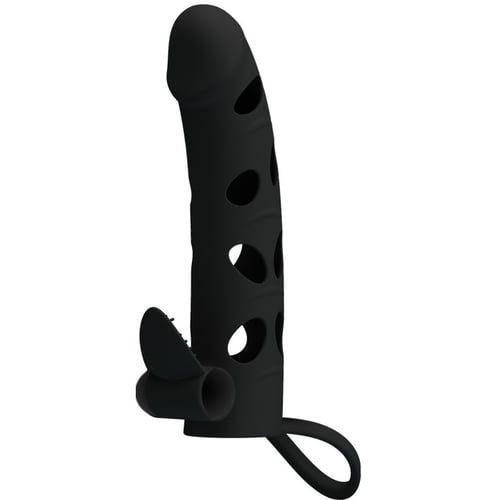 Насадка на член LYBAILE Pretty Love Penis Sleeve With Ball Strap 5.98" Black