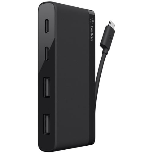 Адаптер Belkin Travel Hub USB-C to 2xUSB-C+2xUSB 3.0 Black (F4U090btBLK)