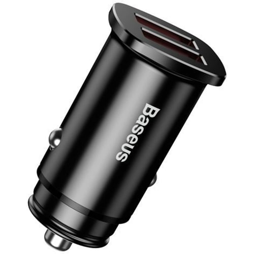 Зарядний пристрій Baseus USB Car Charger 2xUSB Square Metal Quick Charger 3.0 30W Black (CCALL-DS01)